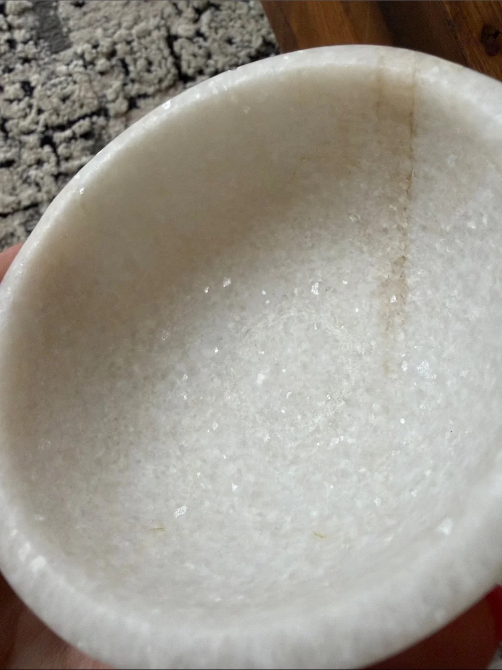 White Marble Salt Bowl - Minimal Home Bath Accessory